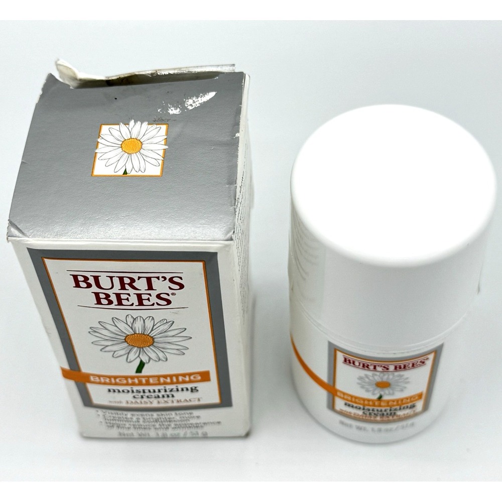 Burt's Bees Brightening Moisturizing Cream Daisy Extract 1.8oz NOS Read - Picture 2 of 14